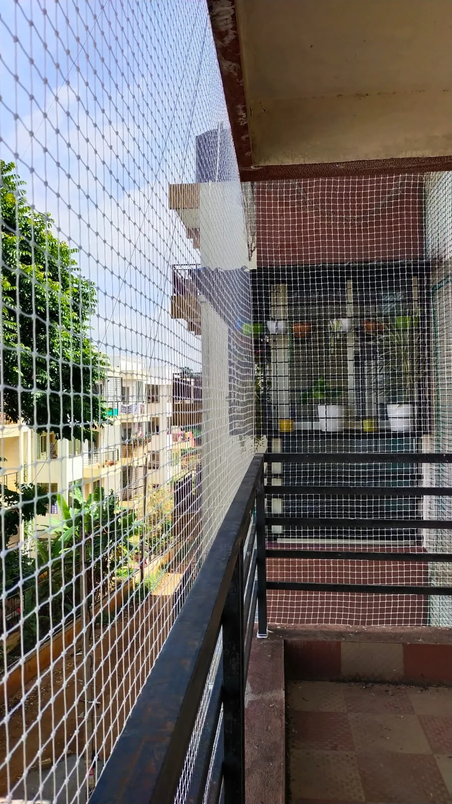 Balcony safety netting installed for child safety in Hyderabad